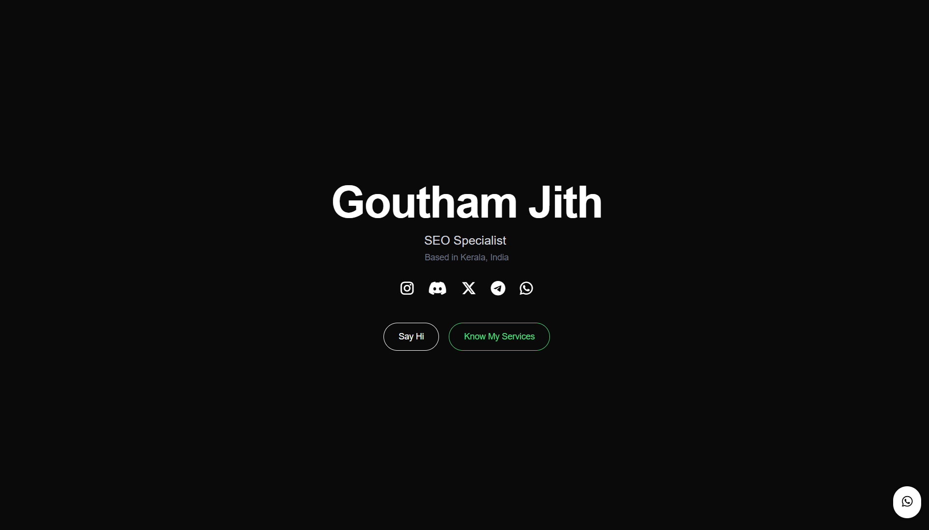 Personal Portfolio - Goutham Jith